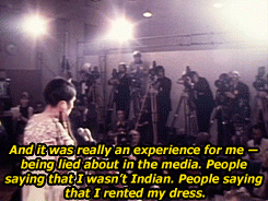 blacknoonajade:  karkles-the-adorabloodthirsty:  sonofbaldwin:   I got dressed in my traditional Indian regalia, but there was a man, he was the producer of the whole show. He took that speech away from me and he warned me very sternly. “I’ll give