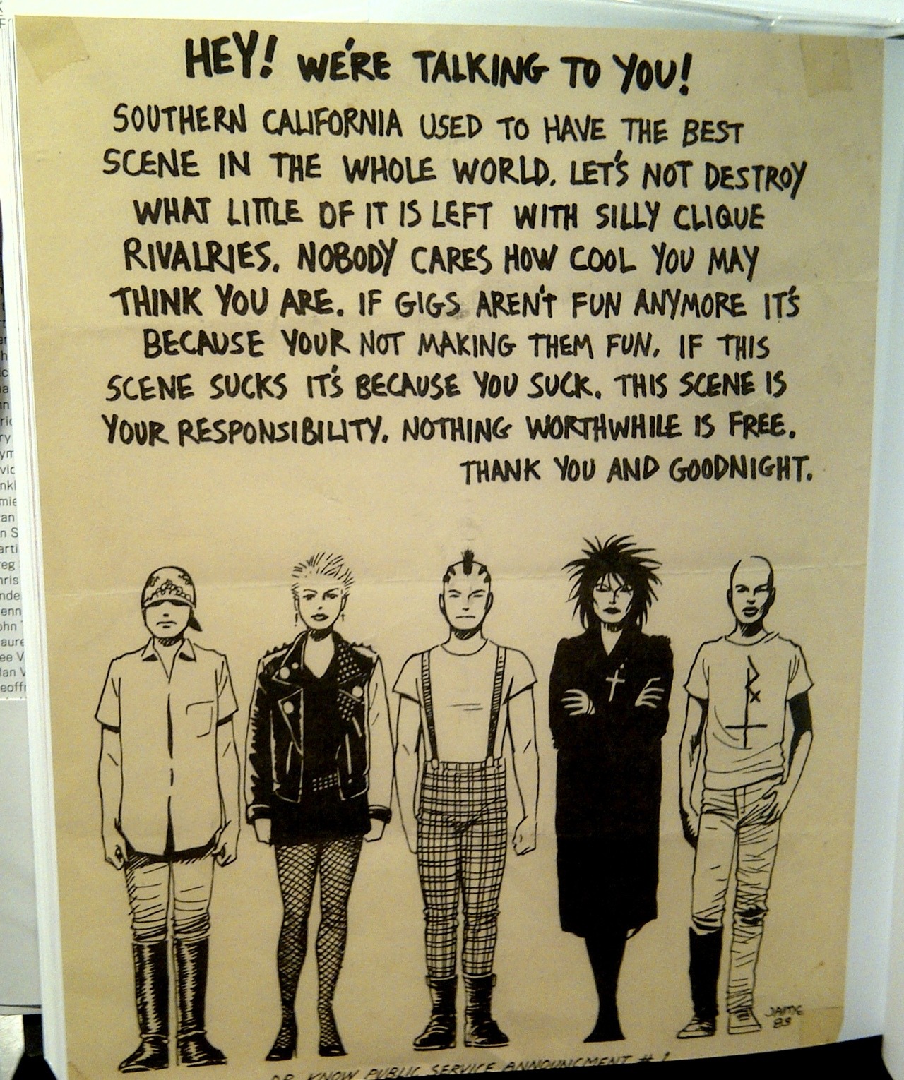 mitchclem:  unfunzine:  Dr. Know handed these out in 1983. flyer art work by Jaime