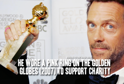 Reasons-To-Love-Hugh-Laurie:   Reason 256: He Wore A Pink Ring On The Golden Globes