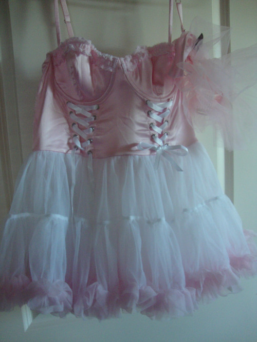 auntjudysfembois: just received this … plus the most sheer pink panties to go with it … who will be 