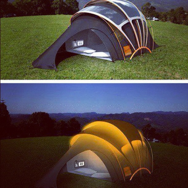 Solar powered tent! #cool #newtech #futureshit #instaphoto (Taken with Instagram)