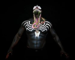 gotyousohigh:  Venom Body Paint Painted by