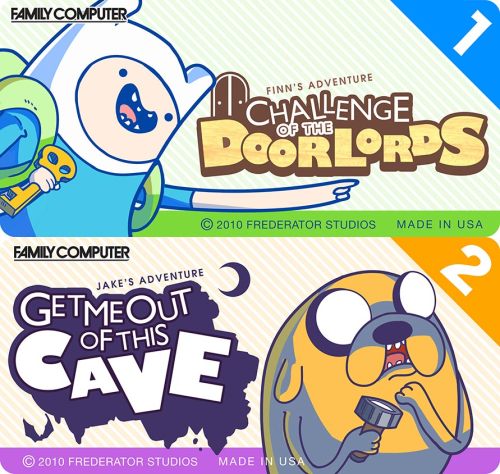 tinycartridge:  Adventure Time games for Famicom! Or fake labels based on the cartoon and slapped on Famicom cartridges, Famicase style. This is a thing people do all the time now! In fact, the site behind these mock-ups, SimplyAwful, is dedicated to