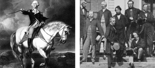  Compare & Contrast On the left is a painting of George Washington, the first President of the U