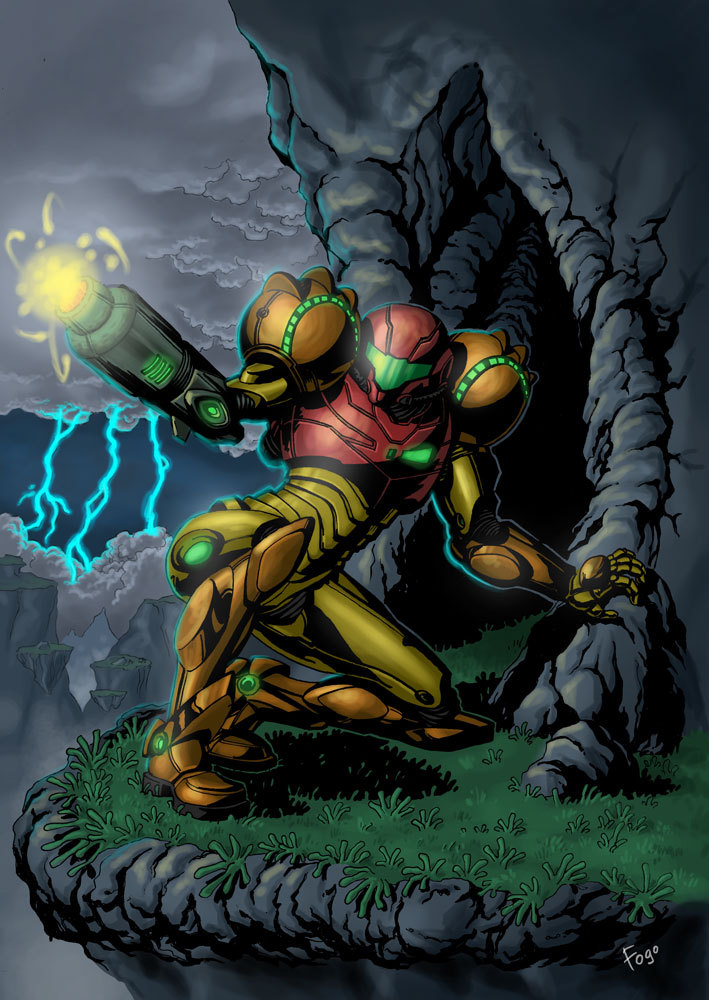 geeksngamers:  Samus Aran in Crateria - by Manoel Ricardo
