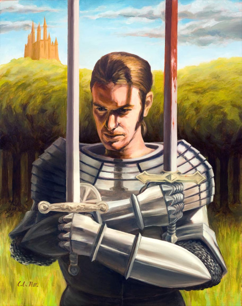 colinnitta:“THE KNIGHT WITH TWO SWORDS” oils on canvas, 16” by 20”