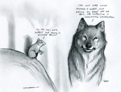 doodleofboredom:   missl0nelyhearts asked you:  have you ever drawn wolves? feeling bummed. could use a friendly, snarky wolf pal. :o(    I guess I should draw them often, maybe with trolling squirrels. :) 