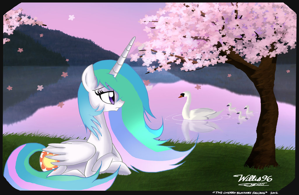 mlpfim-fanart:  The Cherry Blossoms Falling by *Willis96 