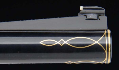 pimpingweapons:MARTZ LUGER GOLD INLAID CARBINE, BY LYNTON MCKENZIE. Cal. 9mm. SN 57231. 16” rnd bbl.