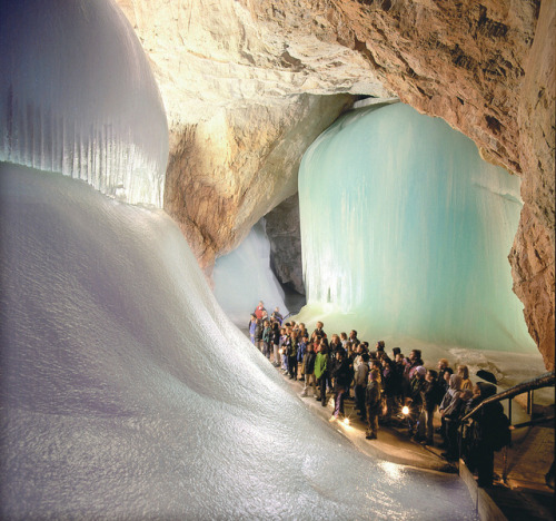 Eisriesenwelt (World of the Ice Giants), the largest ice cave in the world in Tennengebirge, Austria