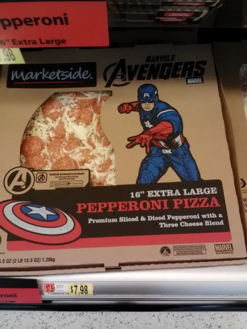 brodinsons:  glayish:  wishyouweremegan:  timelord903:  avengers: the pizza collection.  only at walmart  #of course thor gets the ultimate meat pizza  mm Thor’s just got so much sausage  Tony gets the “five cheese pizza” oh my god who was in charge