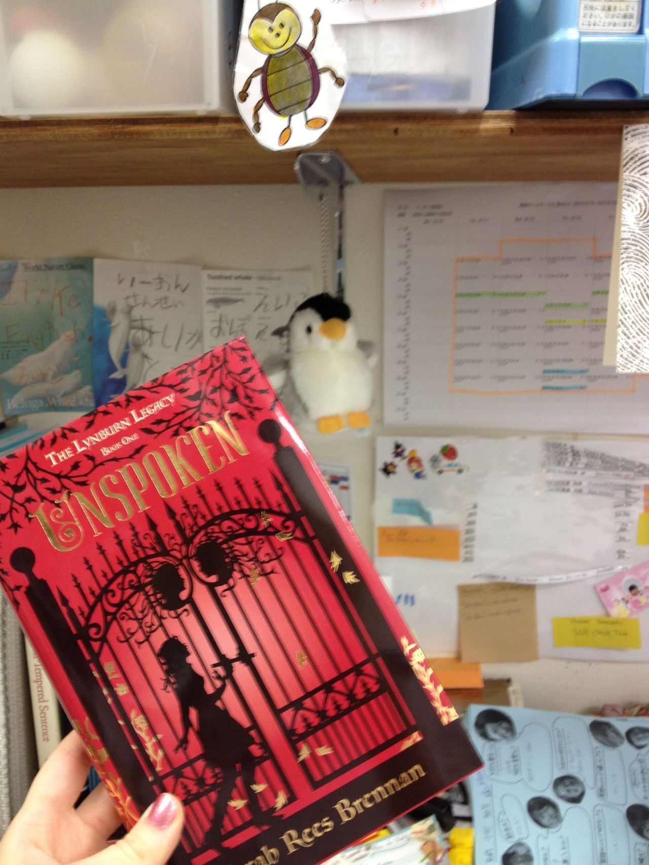 hello-delicious-tea:
“ Unspoken was on my desk this morning!!! I read the first section during lunch break. Couldn’t stop laughing so it’s good most of my coworkers are out of the office today!
”
Aw, look at the little penguin and my little book!