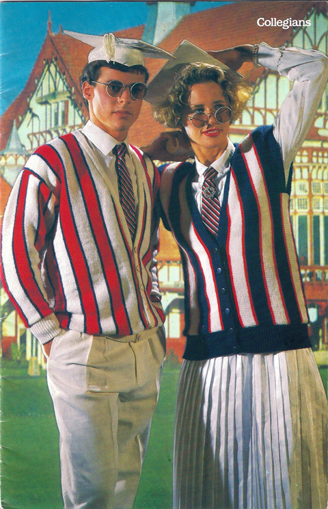 Preppy (and incredibly dorky) college knits.