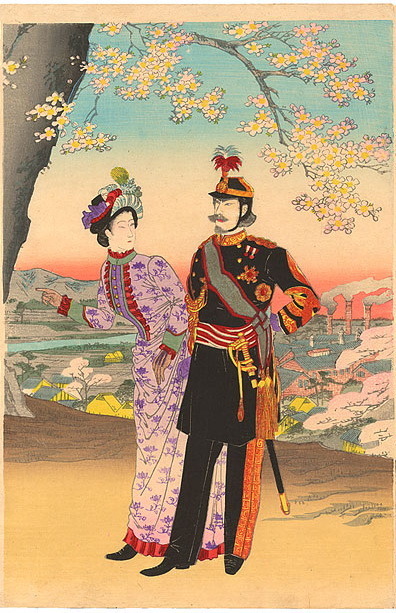 non-westernhistoricalfashion:mademoiselle-iona:Emperor Meiji taking a stroll.In 1871, Emperor Meiji 