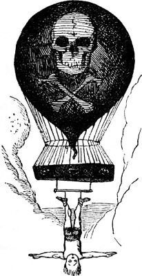 danskjavlarna: Tarot archetypes overlap as Death meets The Hanged Man.  From Punch, 1852.