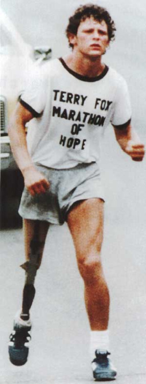 michellesjourney2: For you non Canadians, meet Terry Fox. Each september thousands of canadians run 