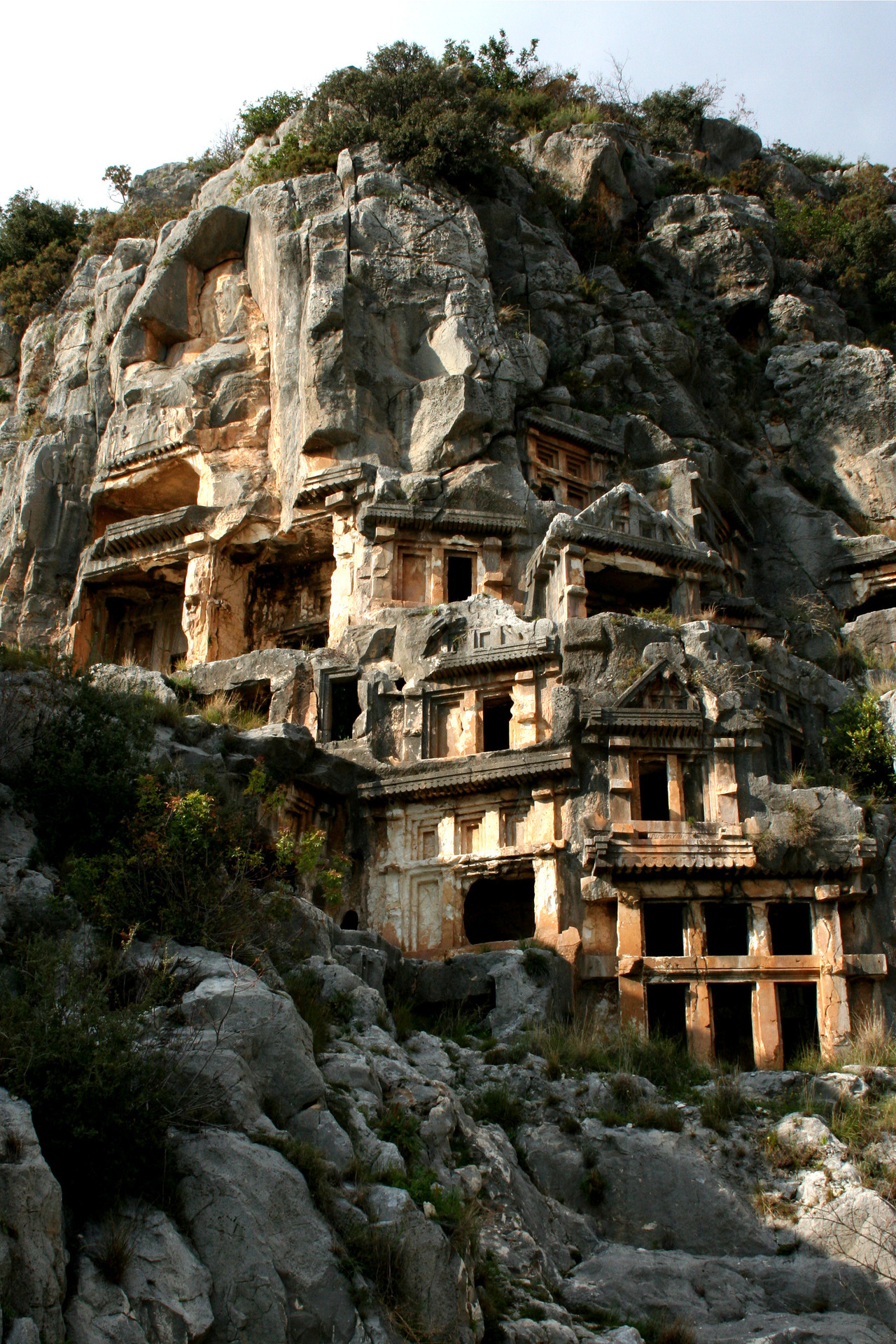  The rock-cut out tombs of Mrya, located a few kilometers from Demre in the Anatolian