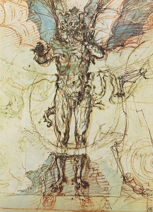 abystle: Sketch of Lucifer for The Divine Comedy, Ludovico Cardi (aka Cigoli)  ca. 1590