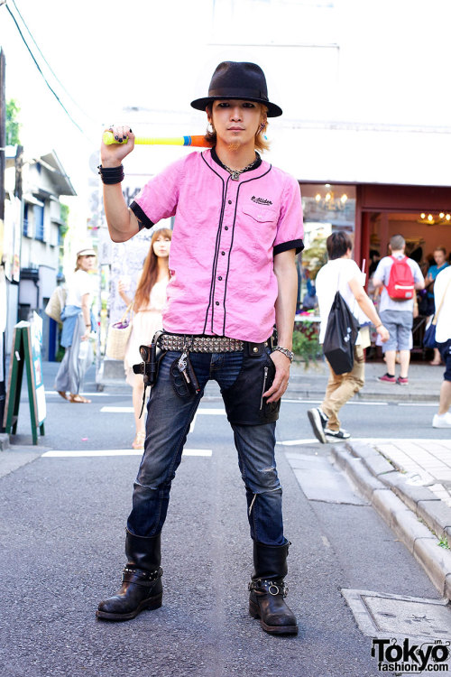 The one-and-only Itaru Missile (Japanese musician/model) on the street in Harajuku.