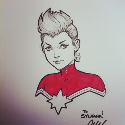 Hmasfatty:  Captain Marvel Sketch From Breda - Cc @Mckelvie - @Cameronmstewart- #Webstagram