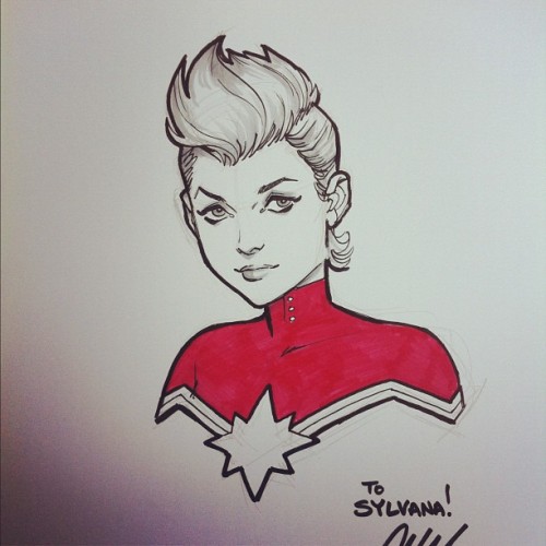 hmasfatty:  Captain Marvel sketch from Breda - cc @mckelvie - @cameronmstewart- #webstagram 