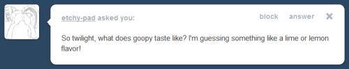 ask-lil-derpy:  “I-I’m not sure I like it when she tastes me…”  ((guest updating for askeic :> ))  X3