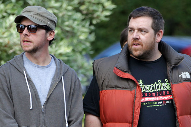 filmprojections:  Simon Pegg, Nick Frost, and Edgar Wright on location filming The