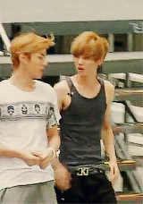 Porn photo  Luhan in a wifebeater (chatting with Kris)