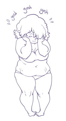 privilegestuck:  kibblestan:  artasculture:  letssettleit:  fatnfab:  etchpea:  a doodle I liked!  So cute !   Adorable!!  Images like this, I wish there were a million more like this. ALL bodies are beautiful (and cute)  ahhhh what a cutie  wow finally