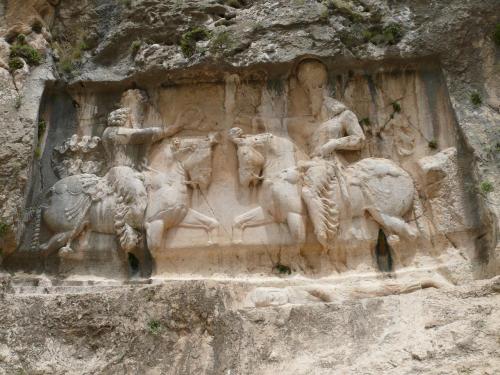 Rock relief of Sasanian king Bahram Ist at Bishapur. Iran, province of Fars. Photo taken by Pen