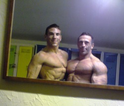 selsableetvanille:  Real dad and son bodybuilders,