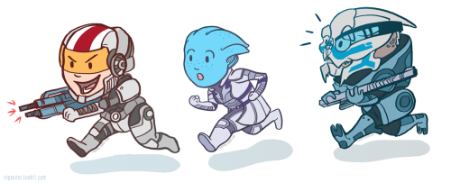 regeener: Being a vanguard in Mass Effect 3 means your squad has to chase you around like frantic ducklings. (click for larger) Also i finished the Leviathan DLC last night :3 