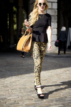 topshop:  Peplums and printed pants = perfection.