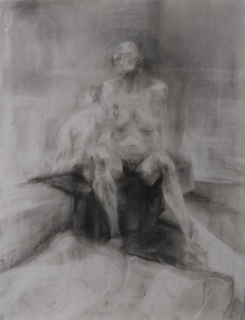 value figure drawing charcoal on newsprint  freshman 2nd sem