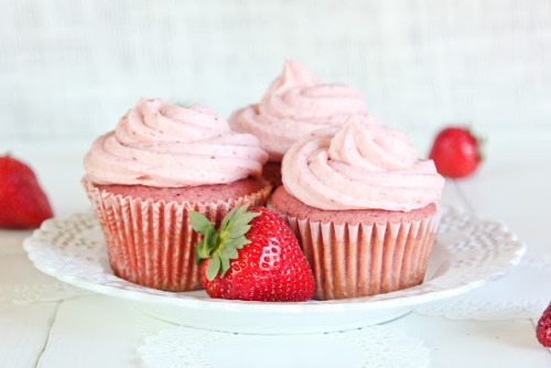 XXX gastrogirl:  sweet strawberry cupcakes.  photo