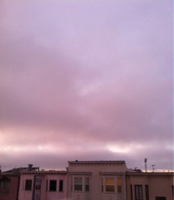 Prints:  Violet Sky And Pastel Pink Apartments In San Francisco, California 