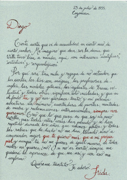 Dra-Gem:  Carta De Frida Khalo A Diego.23 De Julio De 1935.  Wow!! Realmente Hermosa