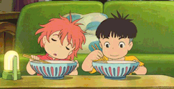 breakfast–in-bed:  watching ponyo was