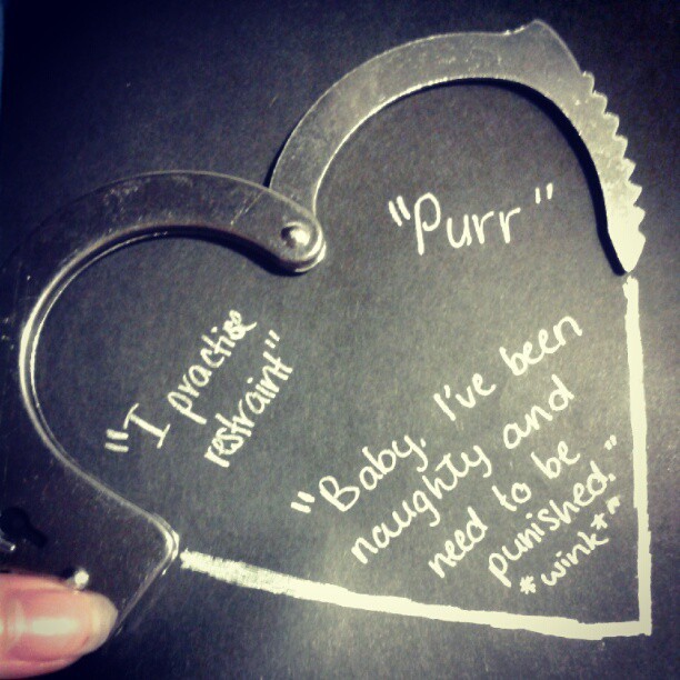 selfsabotagingmisomaniac:  Lolwut #handcuffs (Taken with Instagram)