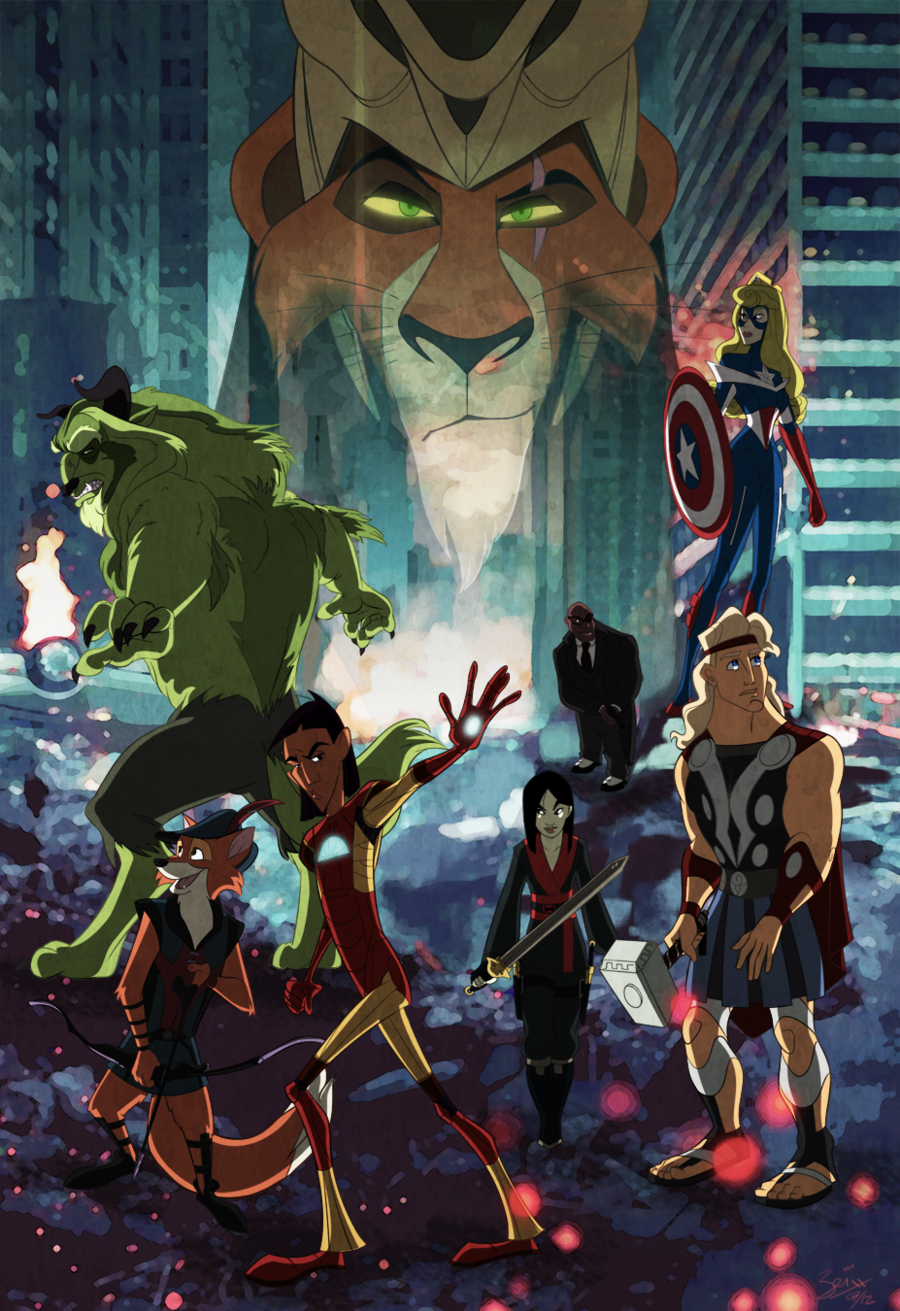 wingywoof:  YES  Disney Avengers by ~zeixx   I&rsquo;m always psyched when someone