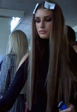  Eugenia Volodina backstage at Atelier Versace