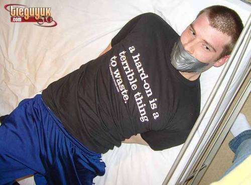 gaggedramdog:  LOVE the extra wide duct tape gag!!! 