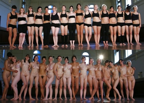 mnaforus:  All different shapes and sizes and all beautiful….  Love it… Group Nude Therapy!