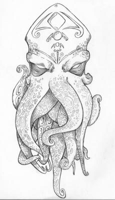 Cthulhu - Pencil tattoo design