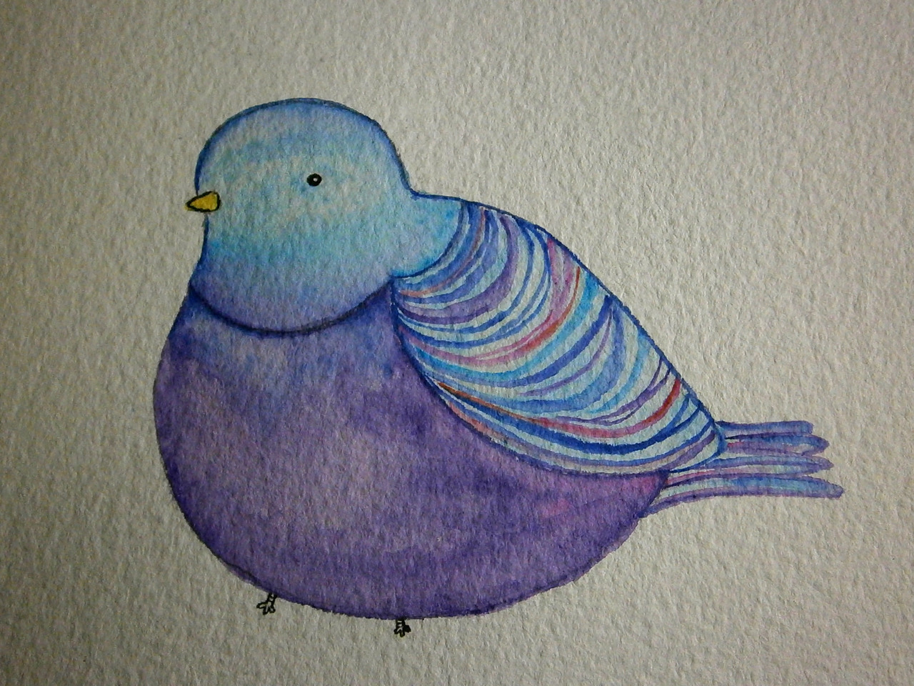 eatsleepdraw:  Pigeon inspired by the work of Kate Wilson (littledoodles.net) a birthday