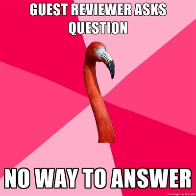 fuckyeahfanficflamingo:  [GUEST REVIEWER ASKS QUESTION (Fanfic Flamingo) NO WAY TO