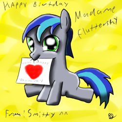 Gift For Madame-Fluttershy Happy Birthday ^^ From: Smittygir4 And Your Smitty Colt