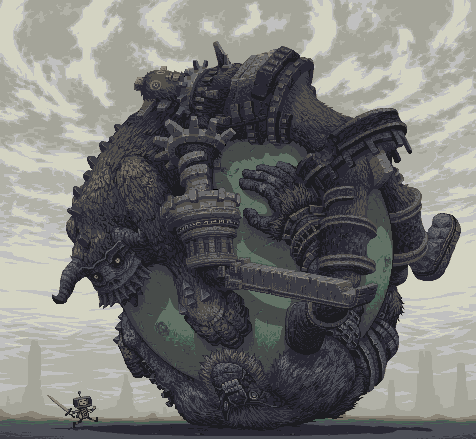 digital-entity:  Colossal Katamari, pixel illustration by Snake  and it only uses 15 colors.  awesome.