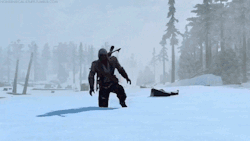 escriox:  Look upon the mighty assassin as he gracefully glides across the snow. 