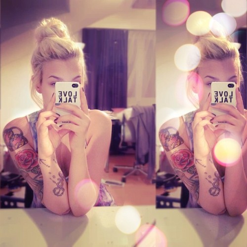 love talk. #bun #tattoos #inkdgirls #girlswithtattoos #tattooedgirl #blonde (Wurde mit Instagram auf